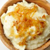 Mashed Potatoes with Caramelized Onions and Goat Cheese