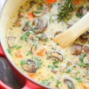 CREAMY CHICKEN AND MUSHROOM SOUP