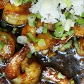 Sticky Ginger Shrimp with Scallion Rice