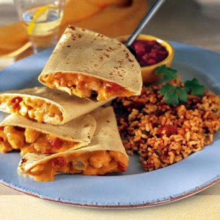 Chicken Quesadillas & Fiesta Rice