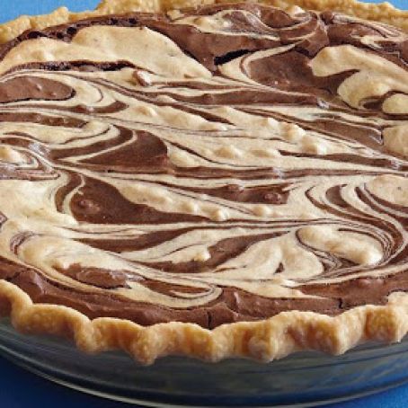Peanut Butter Swirl Brownie Pie