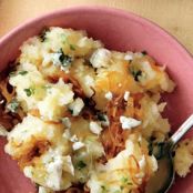 MASHED POTS & PARSNIPS w/ONIONS & BLUE CHEESE