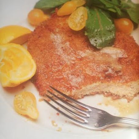 Pork Chop Milanese with Arugula and Teardrop Tomatoes