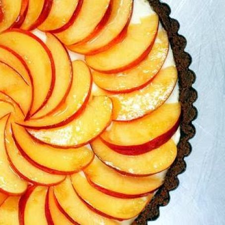 nectarine, mascarpone and gingersnap tart