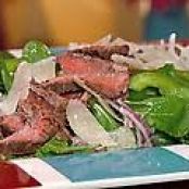 Arugula Salad with Steak, Shaved Parmesan and Lemon Vinaigrette
