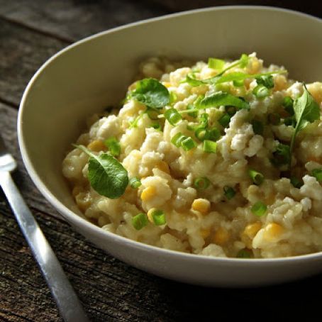 Sweet Corn Risotto with Farmers Cheese - Kitchen Apparel