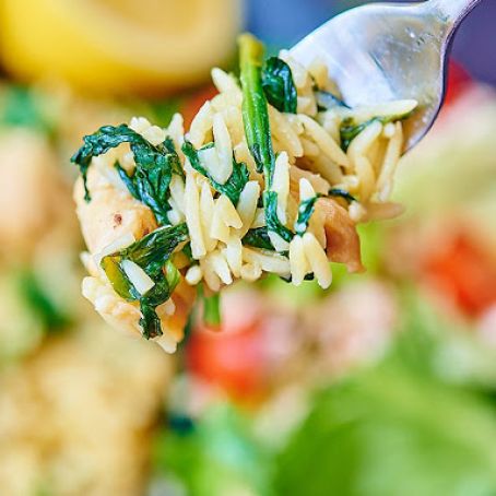 Garlic Chicken with Orzo Noodles