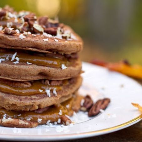 Spiced Up & Stacked Pumpkin Butter Pancakes For One