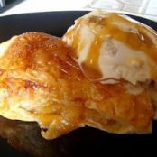 Apple Turnovers with Caramel Sauce and Ice Cream