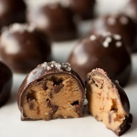 Salted Browned Butter Chocolate Chip Cookie Dough Truffles