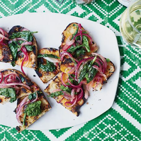 Open-Face Cheese Toasts with Broccoli Rabe Relish