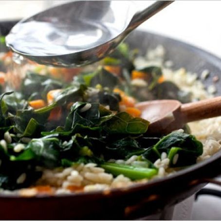 RISOTTO w/WINTER SQUASH & COLLARD GREENS