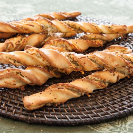Twisted Pesto Breadsticks