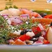 Potatoes with Onions, Olives and Tomatoes