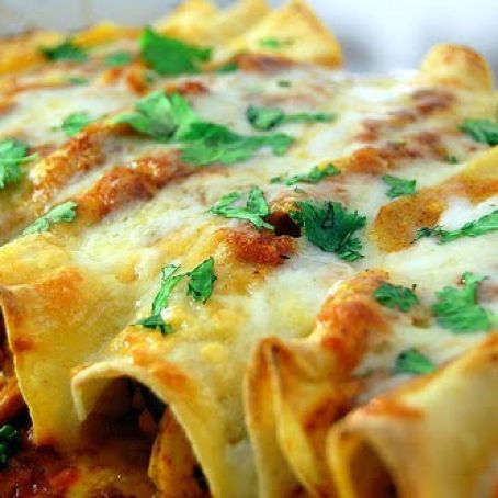 Chicken Enchiladas with Red Chile Sauce