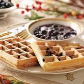 Blueberry Waffles with Blueberry Sauce