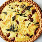 Caramelized Garlic, Spinach, and Cheddar Tart