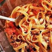 Fettuccine with Creamy Tomato Italian Sausage Sauce