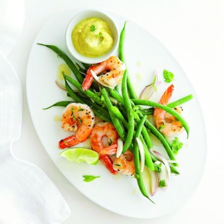 Bean Salad with Shrimp and Curry Yogurt