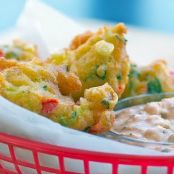 Crispy Corn Fritters with Chipotle Cream Cheese Dipping Sauce