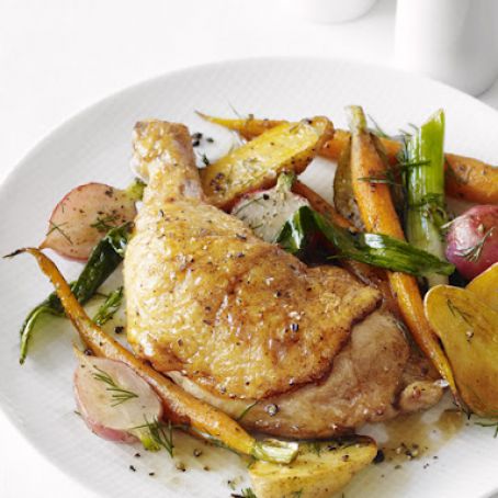 Roast Chicken With Spring Vegetables