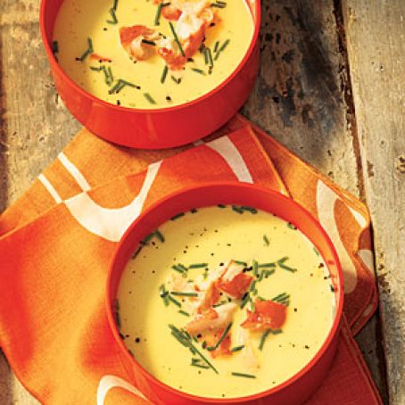 Chilled Fresh Corn Soup With King Crab