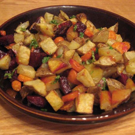Fall Vegetables Roasted with Juniper Berries and Walnuts