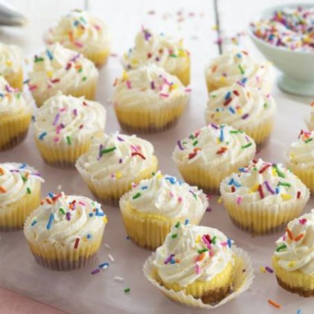 Mini Confetti Cheesecakes