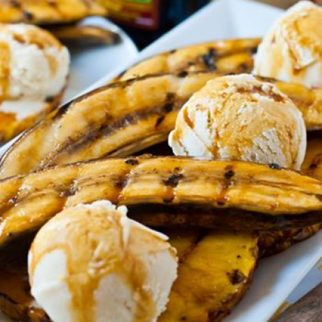Grilled Bananas & Pineapple with Rum-Molasses Glaze