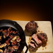 Seared Sirloin with Red-Wine Mushrooms