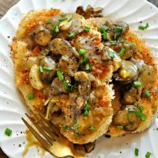 Crispy Black Pepper Cauliflower Steaks w/Mushroom Gravy