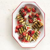 Grilled Halloumi with Watermelon and Basil-Mint Oil
