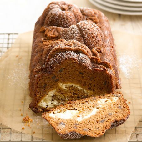 Pumpkin Bread with Cream Cheese Swirl