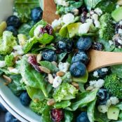 Blueberry Broccoli Spinach Salad