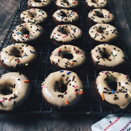 Mini Peanut Butter and Chocolate Baked Donuts