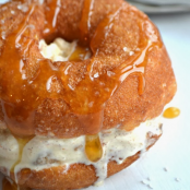 Doughnut Ice Cream Sandwiches with Salted Maple Ice Cream and Caramel