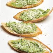 Sweet Pea and Ricotta Crostini