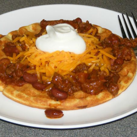 Chili Cheese Cornbread Waffles
