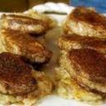 Pork Chops with Toasted Spice Rub and Apple Dressing