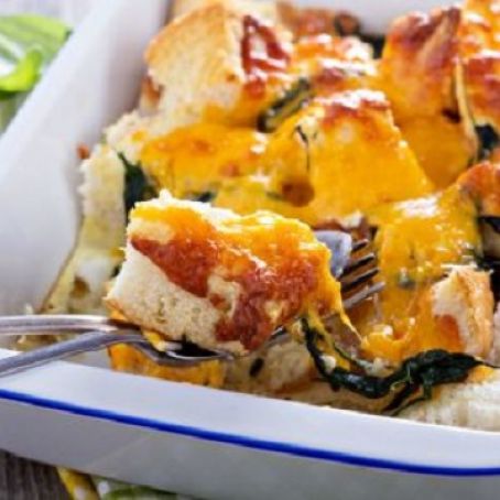 French Bread Strata with Spinach and Cheese