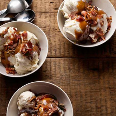 Beer-and-Bacon Toffee Sundaes