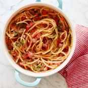 One-Pot Bucatini Bolognese