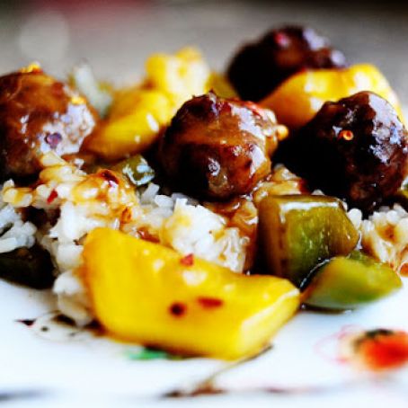 Meatballs with Peppers and Pineapple