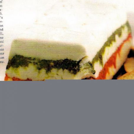 Pesto, Olive and Roasted Red Pepper Goat Cheese Torta