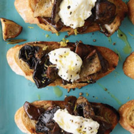 Wild Mushroom and Burrata Bruschetta