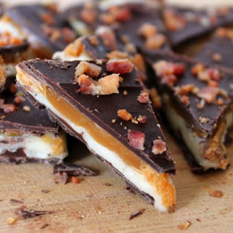 Chocolate, Caramel, Marshmallow, Whiskey & Bacon Bark