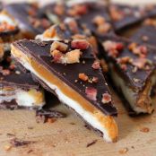 Chocolate, Caramel, Marshmallow, Whiskey & Bacon Bark