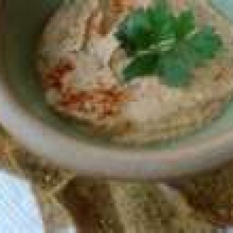 grilled sesame-eggplant dip with pita wedges