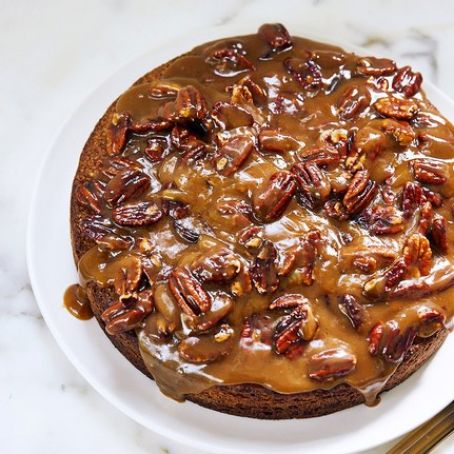 Toasted-Pecan-Torte-with-butterscotch-topping