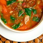 SOPA FRANCESA DE LENTEJAS Y SALCHICHAS